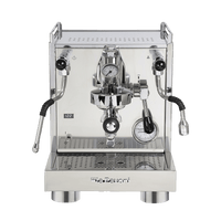Stainless steel espresso machine with La Pavoni branding on a white background
